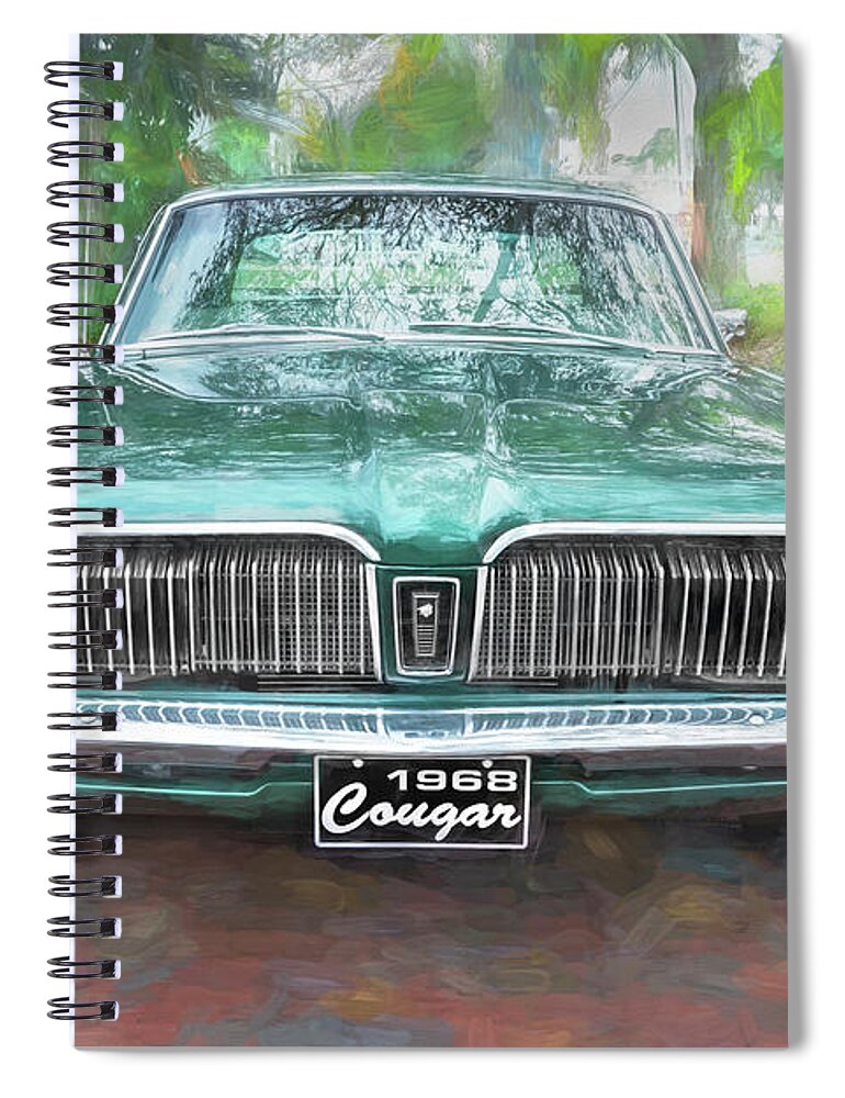1968 Green Mercury Cougar Spiral Notebook featuring the photograph 1968 Mercury Cougar X102 by Rich Franco