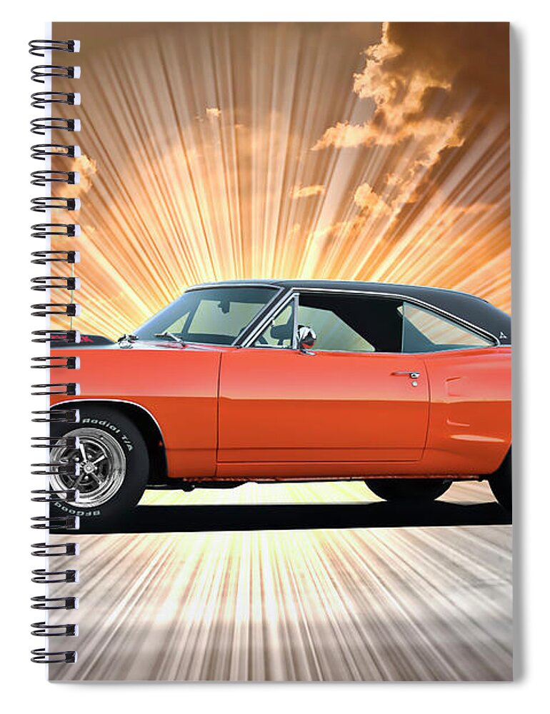 1969 Dodge Super Bee Spiral Notebook featuring the photograph 1969 Dodge Super Bee 'Six Pack' by Dave Koontz