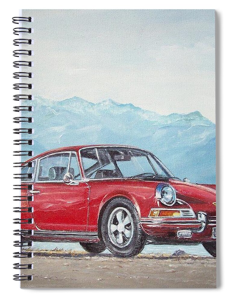 1969 Porsche 911 2.0 S Spiral Notebook featuring the painting 1969 Porsche 911 2.0 S by Sinisa Saratlic