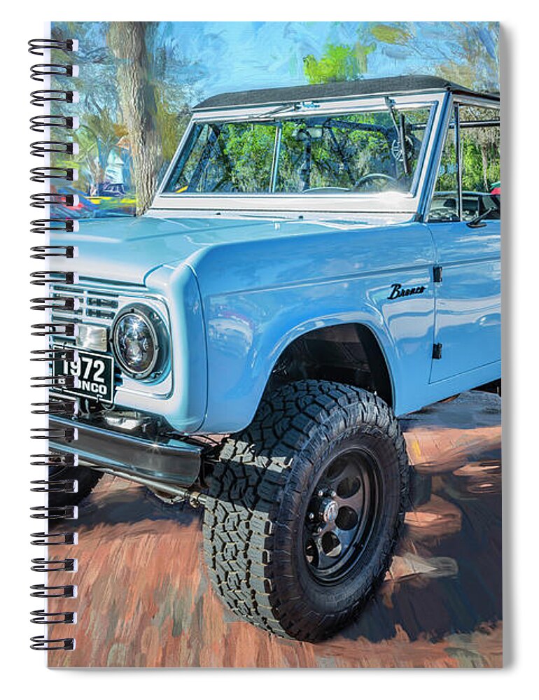  Spiral Notebook featuring the photograph 1972 Wind Blue Ford Bronco X108 by Rich Franco