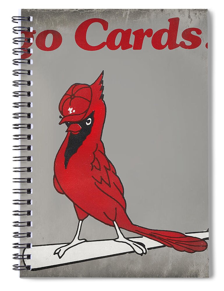 1976 Spiral Notebook featuring the mixed media 1976 St, Louis Cardinals Go Cards by Row One Brand