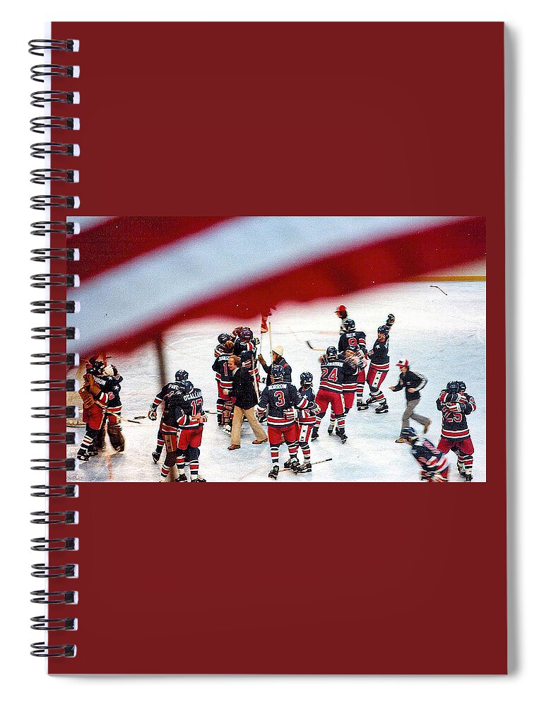 Hockey Spiral Notebook featuring the photograph 1980 Olympic Hockey Miracle On Ice Team by Russ Considine