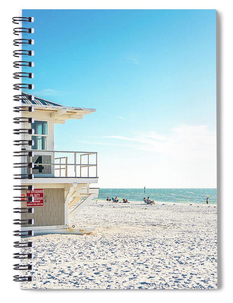 Clearwater Spiral Notebook featuring the photograph Beautiful Clearwater beach with white sand in Florida USA by Maria Kray