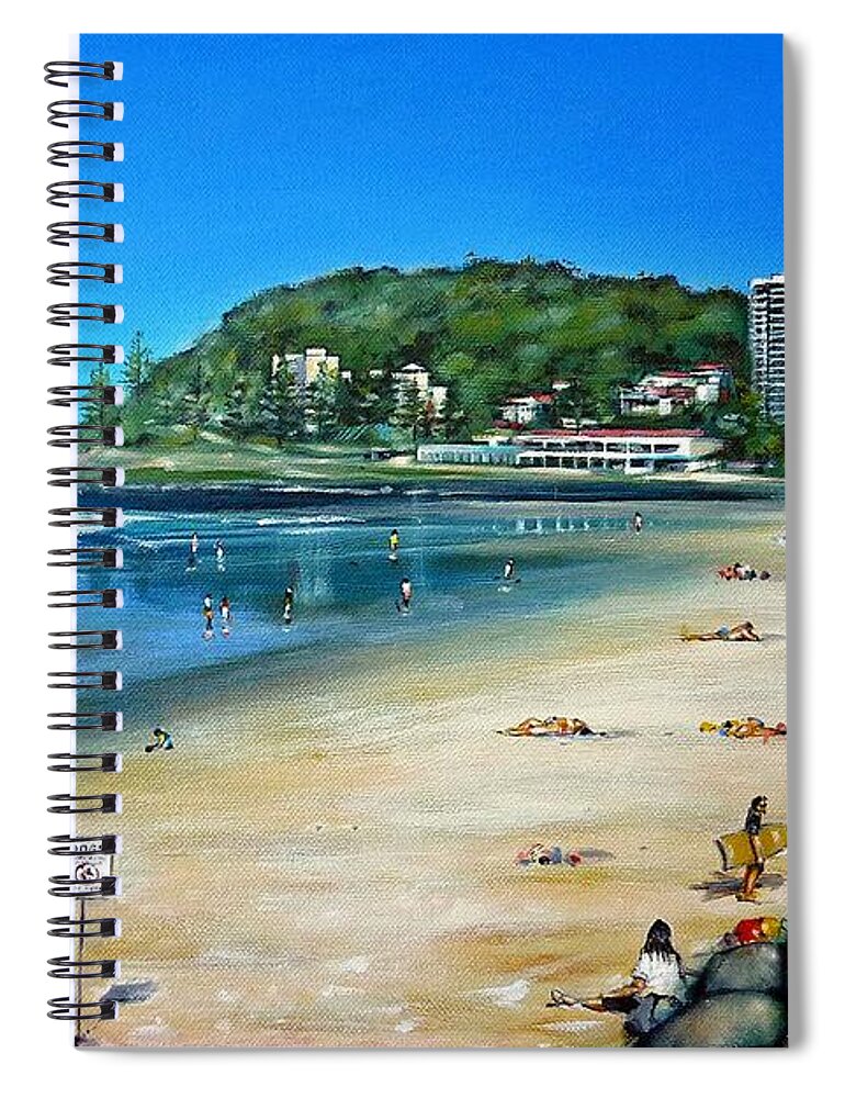 Beach Spiral Notebook featuring the painting Burleigh Beach 100910 #1 by Selena Boron