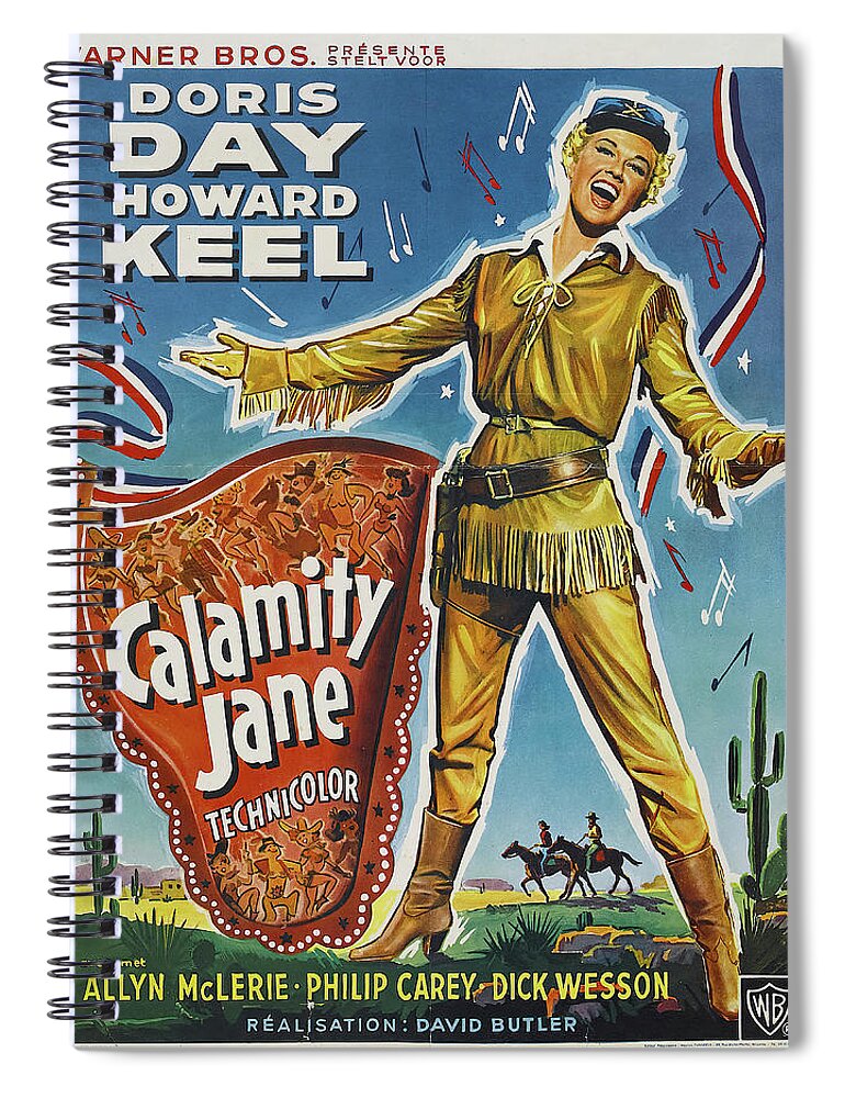 Doris Spiral Notebook featuring the mixed media ''Calamity Jane'' - 1953 by Stars on Art