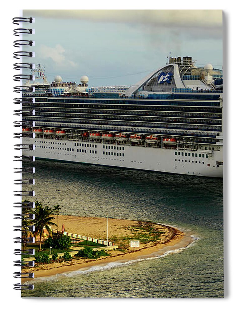 Cruise Spiral Notebook featuring the photograph Caribbean Princess #2 by AE Jones