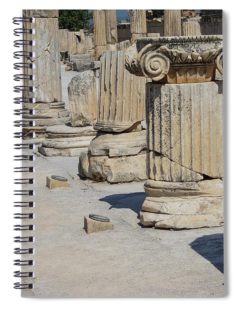 Corinthian Spiral Notebook featuring the photograph Corinthian columns #2 by Steve Estvanik