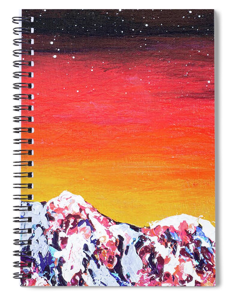 Mountain Spiral Notebook featuring the painting Deliverance Fragment #2 by Ashley Wright