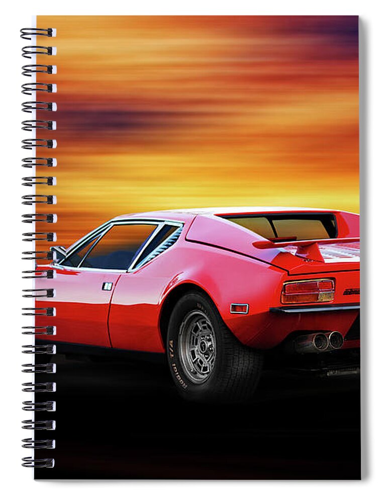 Detomaso Pantera Spiral Notebook featuring the photograph deTomaso Pantera #2 by Dave Koontz