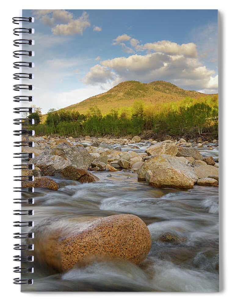 Suspension Bridge Spiral Notebook featuring the photograph East Branch of the Pemigewasset River - Lincoln New Hampshire #8 by Erin Paul Donovan
