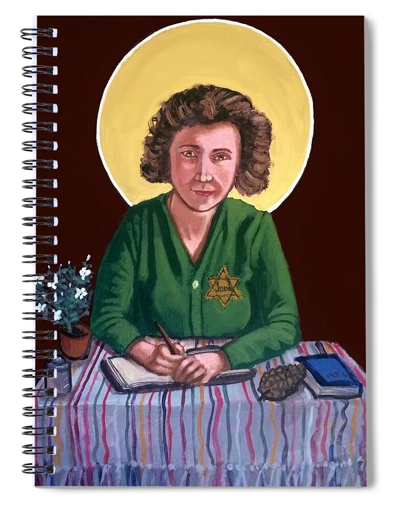 Portrait Spiral Notebook featuring the painting Etty Hillesum by Kelly Latimore