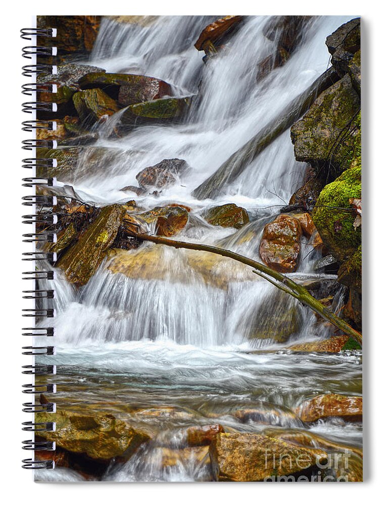 Waterfall Spiral Notebook featuring the photograph Falling Water by Phil Perkins
