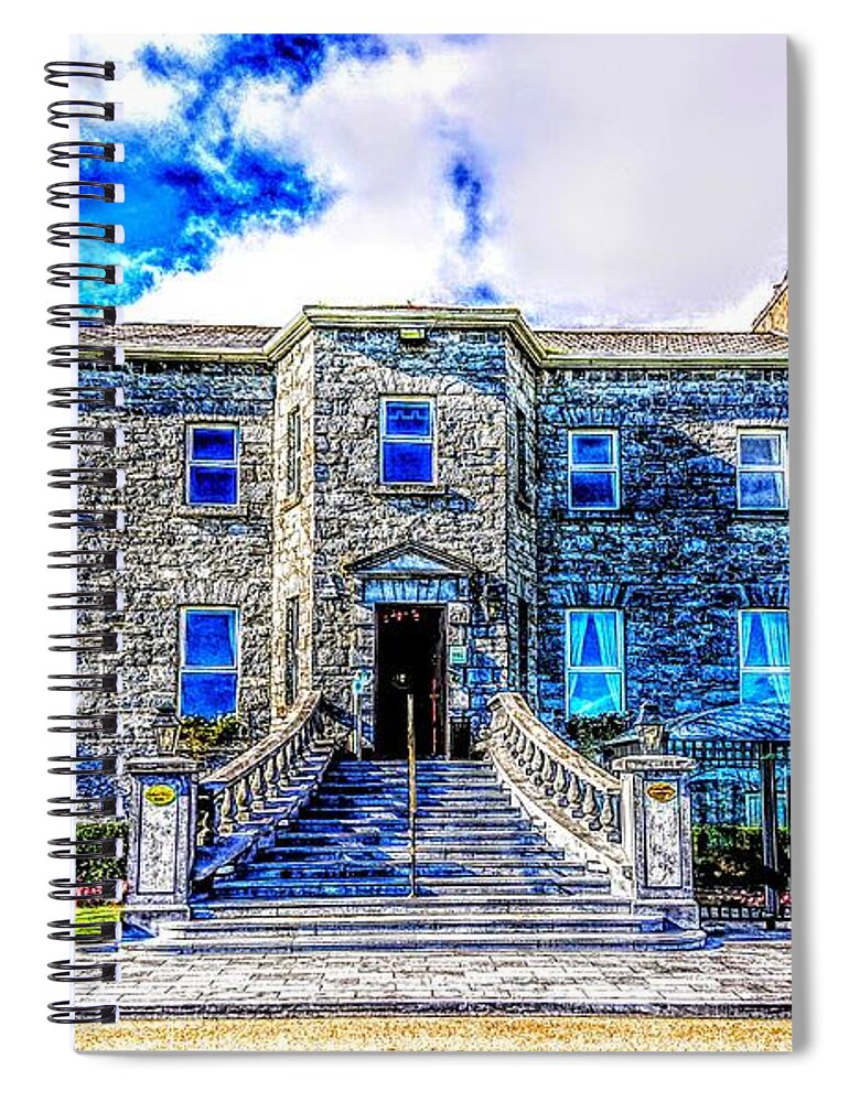 Galway Ireland Spiral Notebook featuring the pastel Art prints of Glenlo Abbey Galway Ireland by Mary Cahalan Lee - aka PIXI