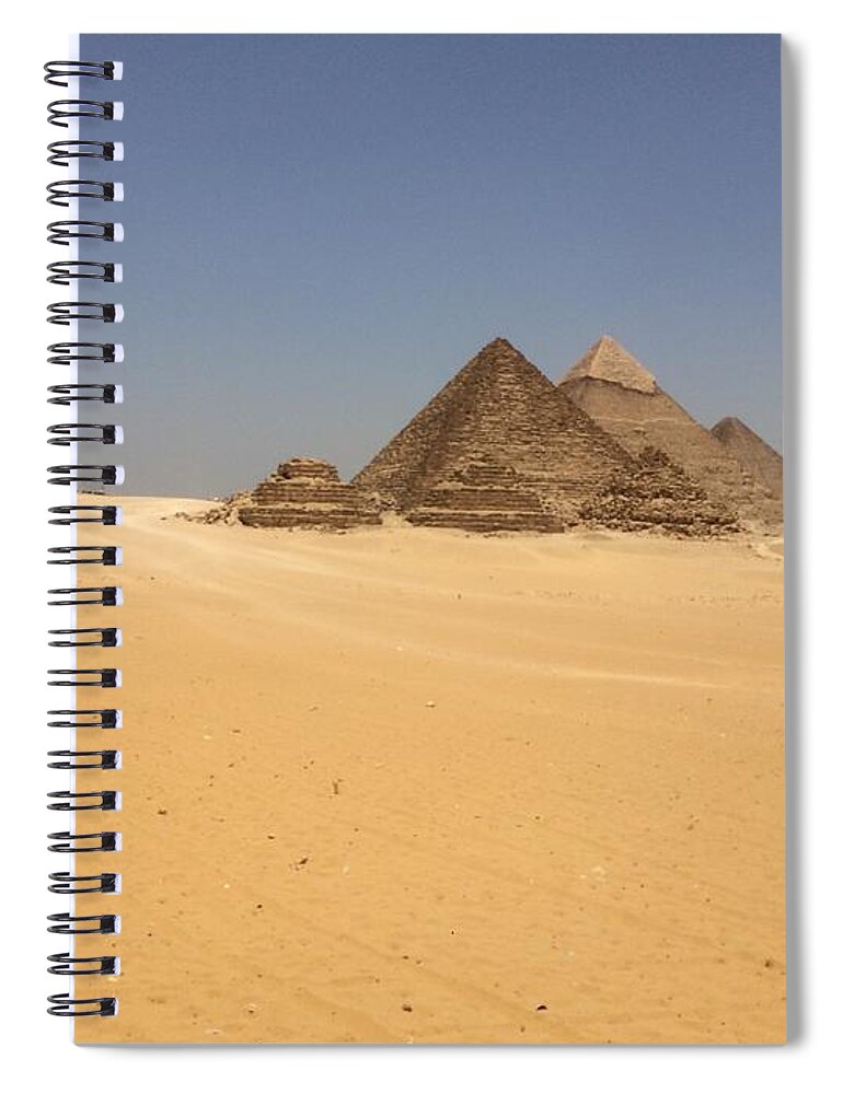 Giza Spiral Notebook featuring the photograph Great Pyramids #2 by Trevor Grassi