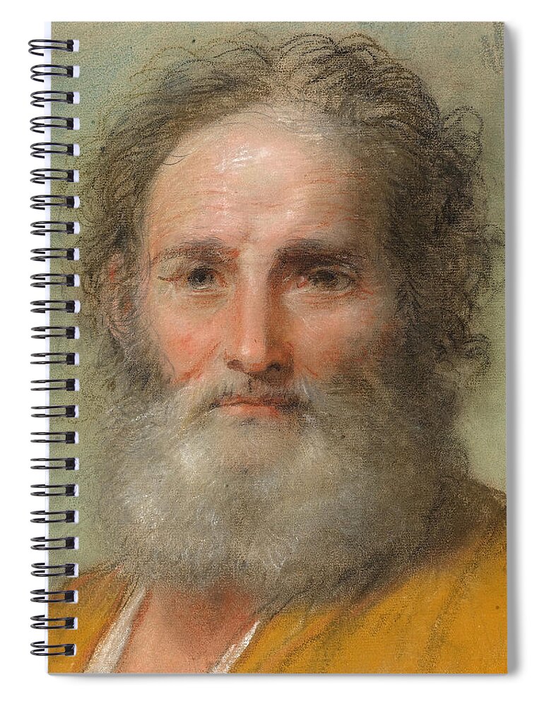 Benedetto Luti Spiral Notebook featuring the drawing Head of a Bearded Man #3 by Benedetto Luti