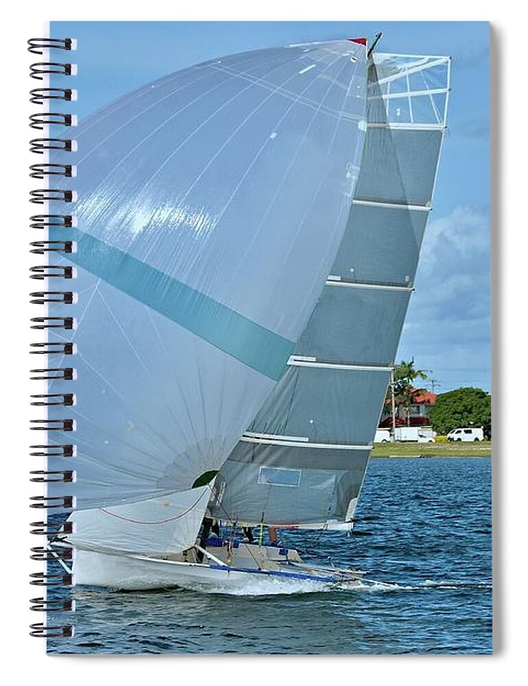 Csne5 Spiral Notebook featuring the photograph High School Sailing Championships. #3 by Geoff Childs