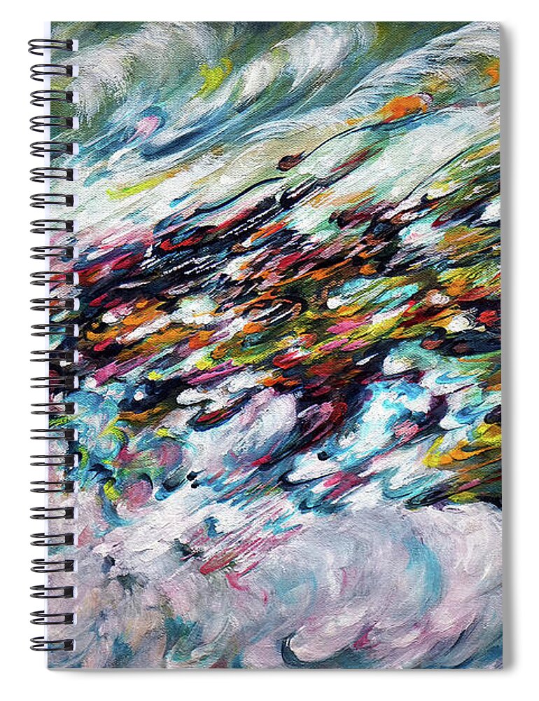 Cosmic Spiral Notebook featuring the painting Infinite Cosmos - 4 #1 by Harsh Malik