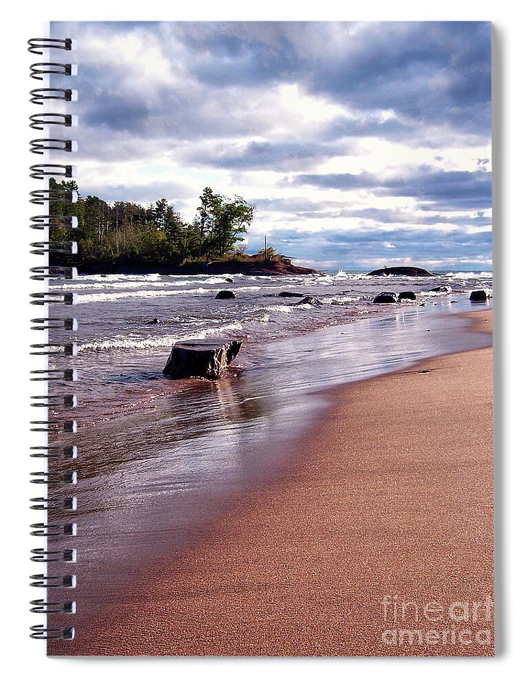 Photography Spiral Notebook featuring the photograph Lake Superior Shoreline by Phil Perkins