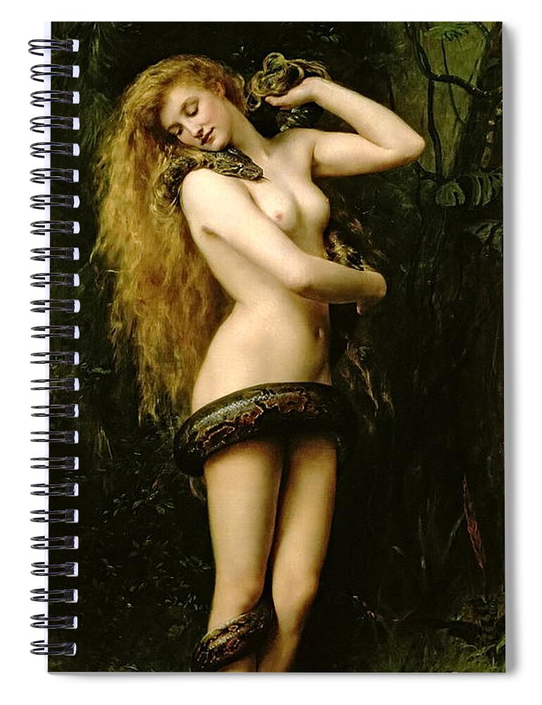 Lilith Spiral Notebook featuring the painting Lilith #2 by John Collier