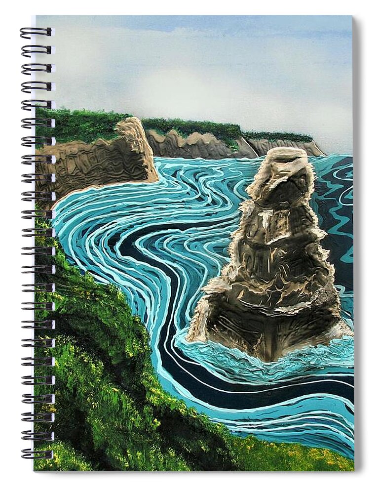 Water View Spiral Notebook featuring the painting 2 Of The 12 by Joan Stratton