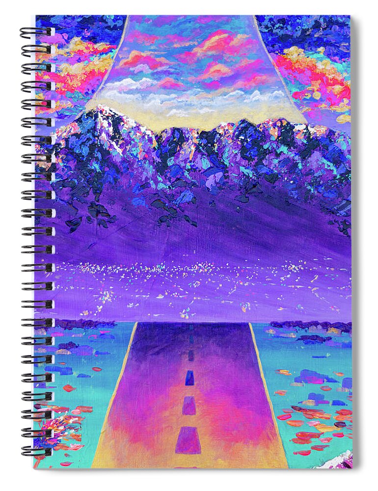 Landscape Spiral Notebook featuring the painting Perceived Reality Fragment #2 by Ashley Wright