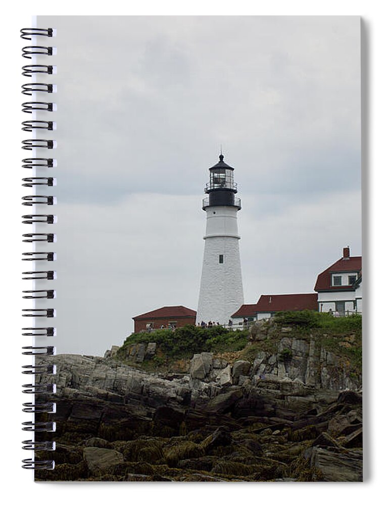 Lighthouse Spiral Notebook featuring the photograph Portland headlight by Annamaria Frost