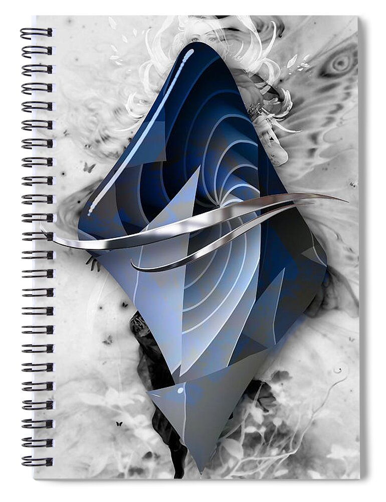 Abstract Spiral Notebook featuring the mixed media Space #2 by Marvin Blaine