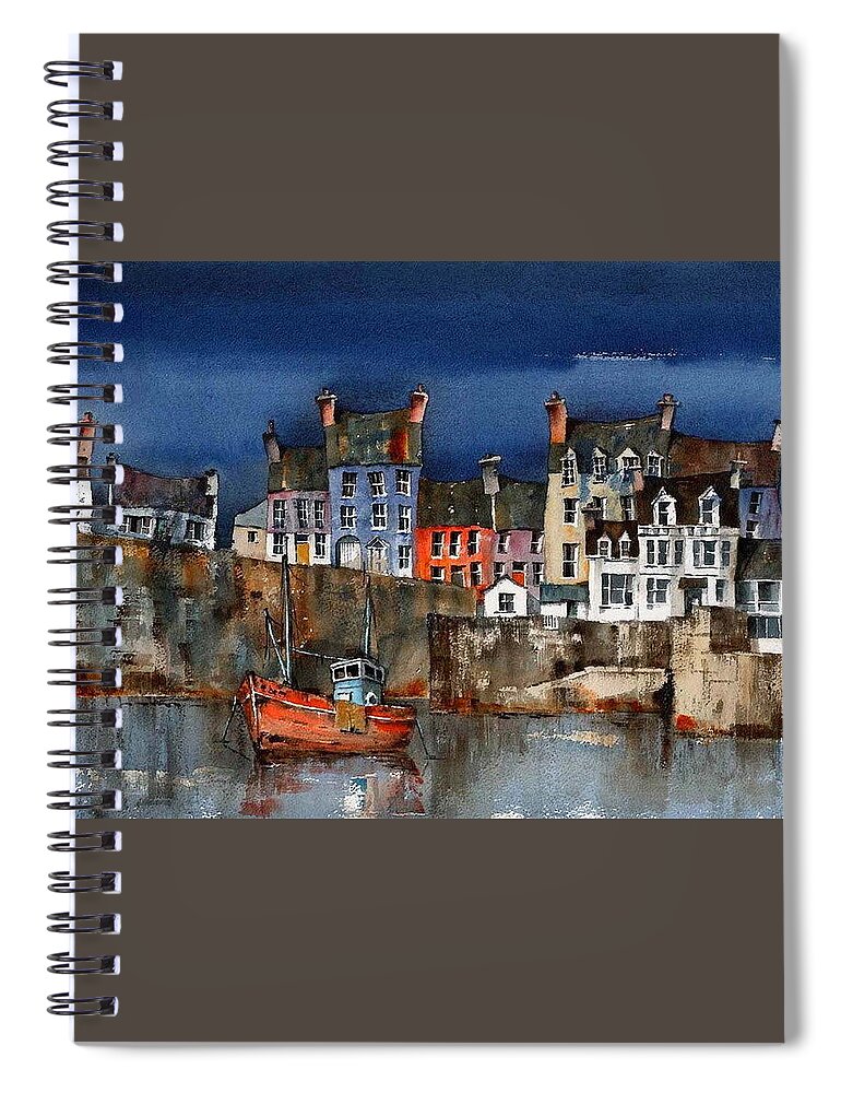  Spiral Notebook featuring the painting Summercove nr Kinsale #3 by Val Byrne