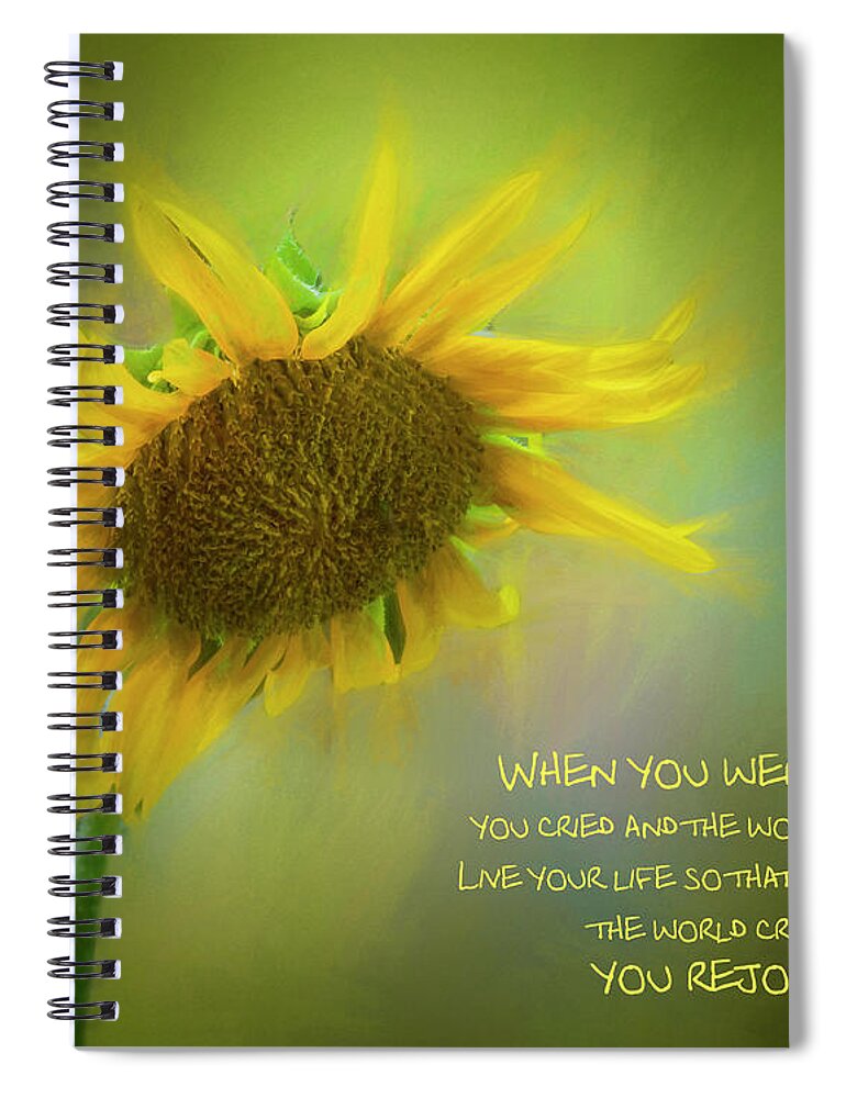 Sunflower Spiral Notebook featuring the photograph Sunflower by Cathy Kovarik