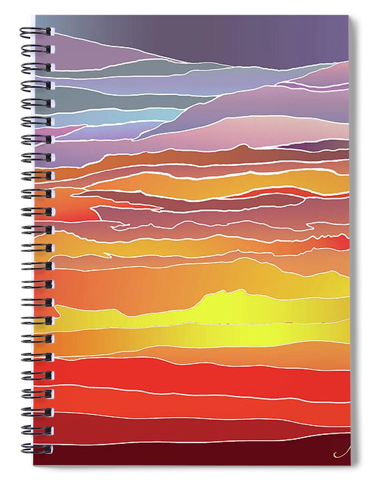 Sunrise Spiral Notebook featuring the digital art Sunrise #2 by Jacqueline Shuler