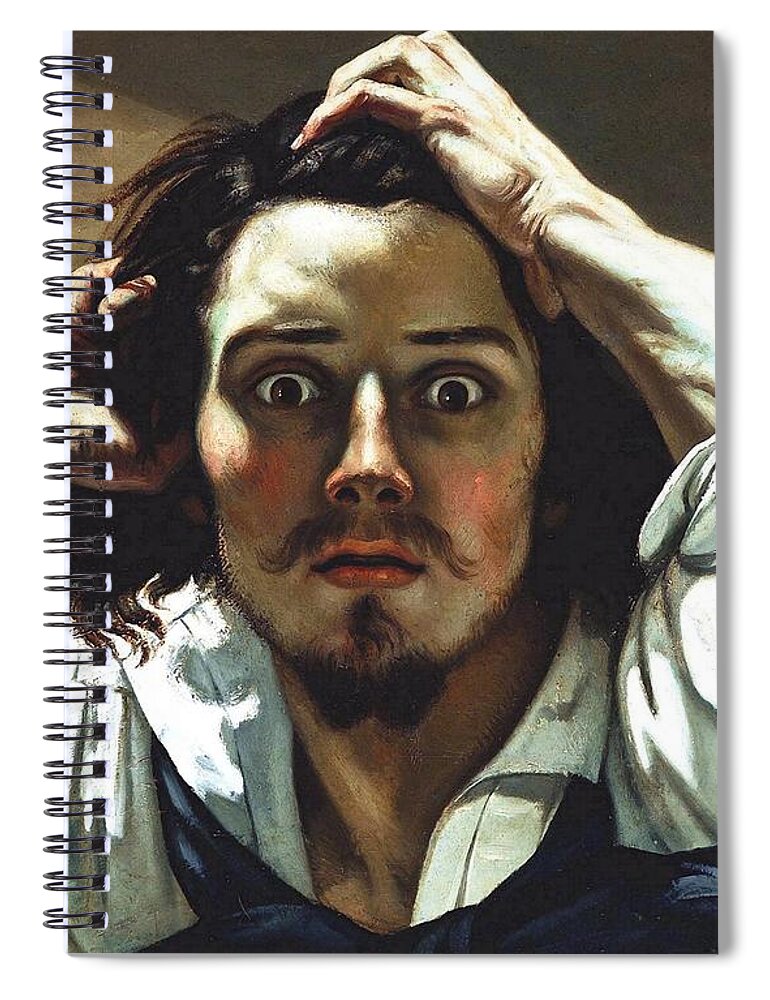 The Desperate Man Spiral Notebook featuring the painting The Desperate Man #2 by Gustave Courbet