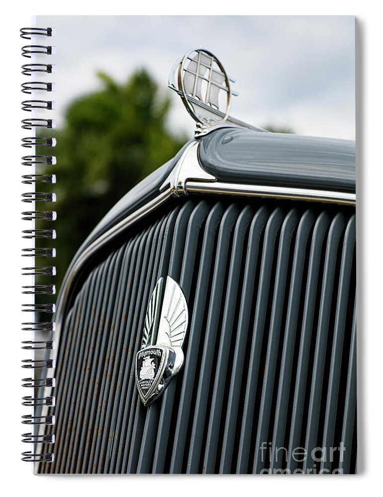 1934 Spiral Notebook featuring the photograph Vintage Plymouth Automobile #2 by Raul Rodriguez