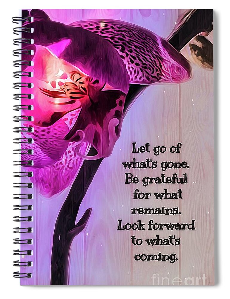Orchid Spiral Notebook featuring the mixed media 2020 Inspiration by Laurie's Intuitive