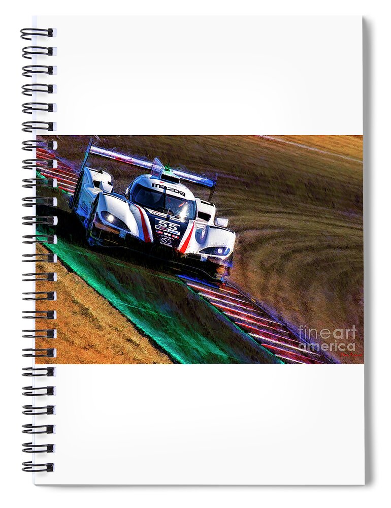 Mazda Motorsports Spiral Notebook featuring the photograph 2021 IMSA Mazda Motorsports Oliver Jarvis Harry Tincknell by Blake Richards