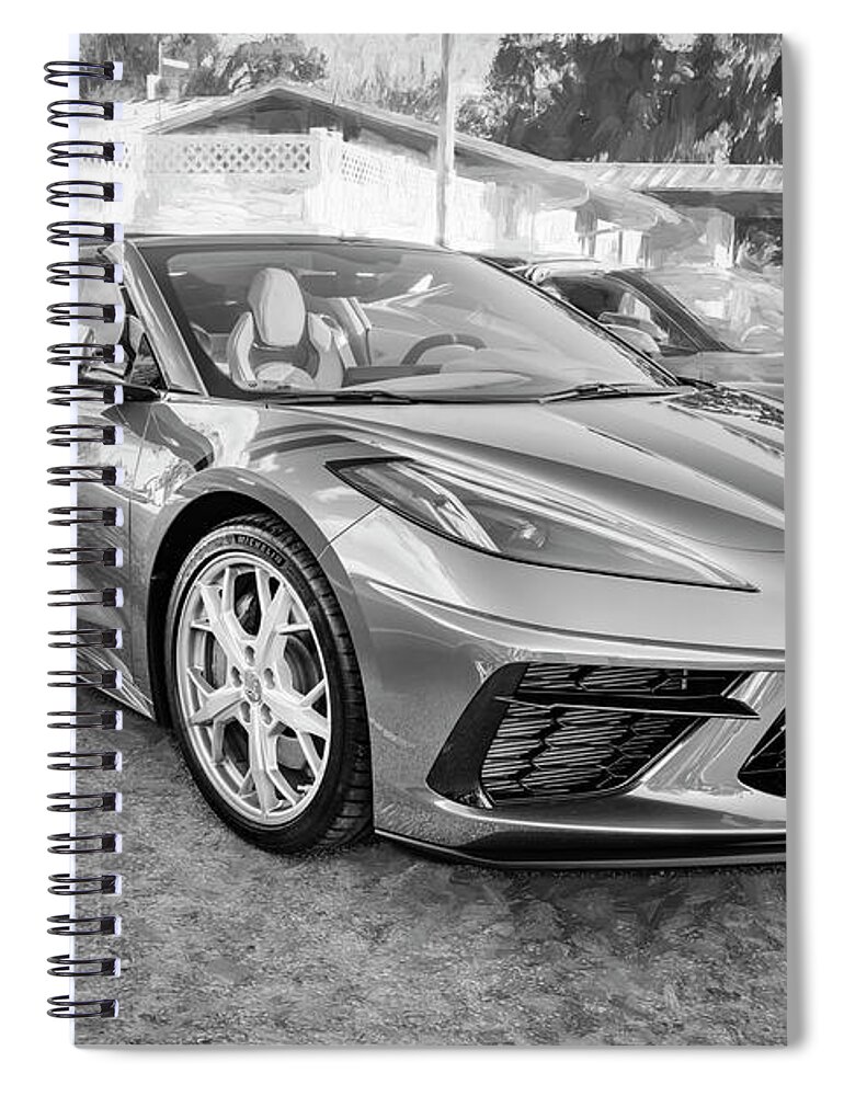 2021 Red Laguna Metallic Chevrolet Corvette C8 Spiral Notebook featuring the photograph 2021 Red Chevrolet Corvette C8 X144 #2021 by Rich Franco
