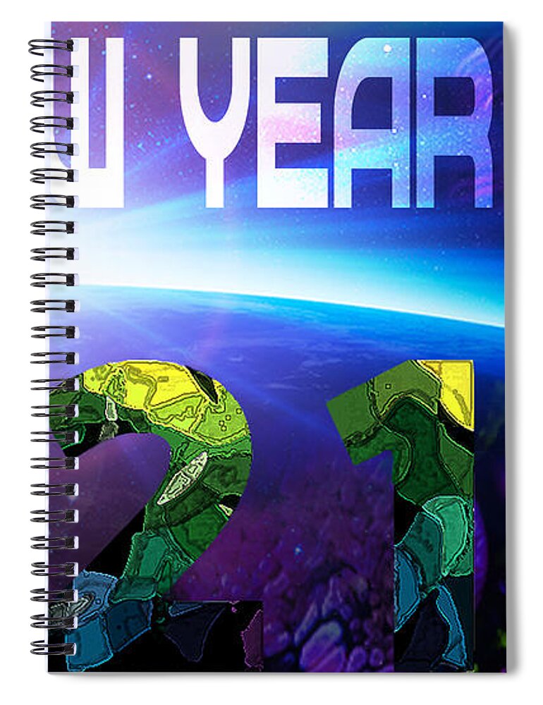 2021 Spiral Notebook featuring the digital art 2021.3 #20213 by Aldane Wynter
