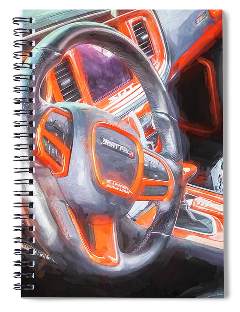 The 2022 Go Mango Orange Dodge Charger Scat Pack Srt 392 Spiral Notebook featuring the photograph 2022 Go Mango Orange Dodge Charger Scat Pack SRT 392 X105 by Rich Franco