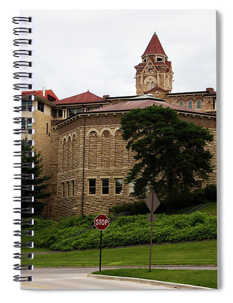 Kansas Jayhawks Spiral Notebook featuring the photograph Watson Library at University of Kansas by Eldon McGraw