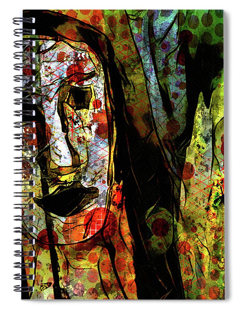 Face Spiral Notebook featuring the digital art Strength by Marina Flournoy