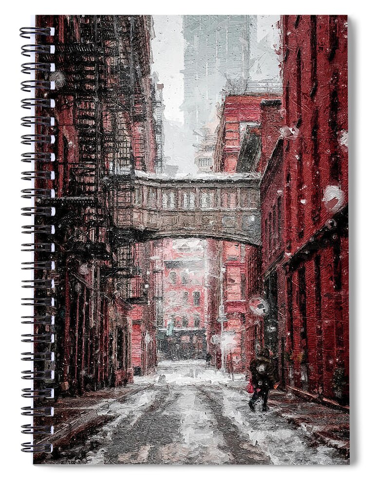 Building Spiral Notebook featuring the digital art Winter Story #228 by TintoDesigns