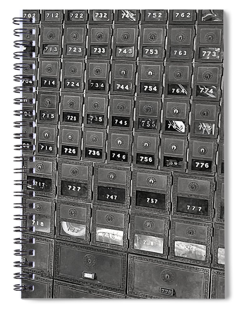 Usps Spiral Notebook featuring the photograph 27514 Bw by Lee Darnell