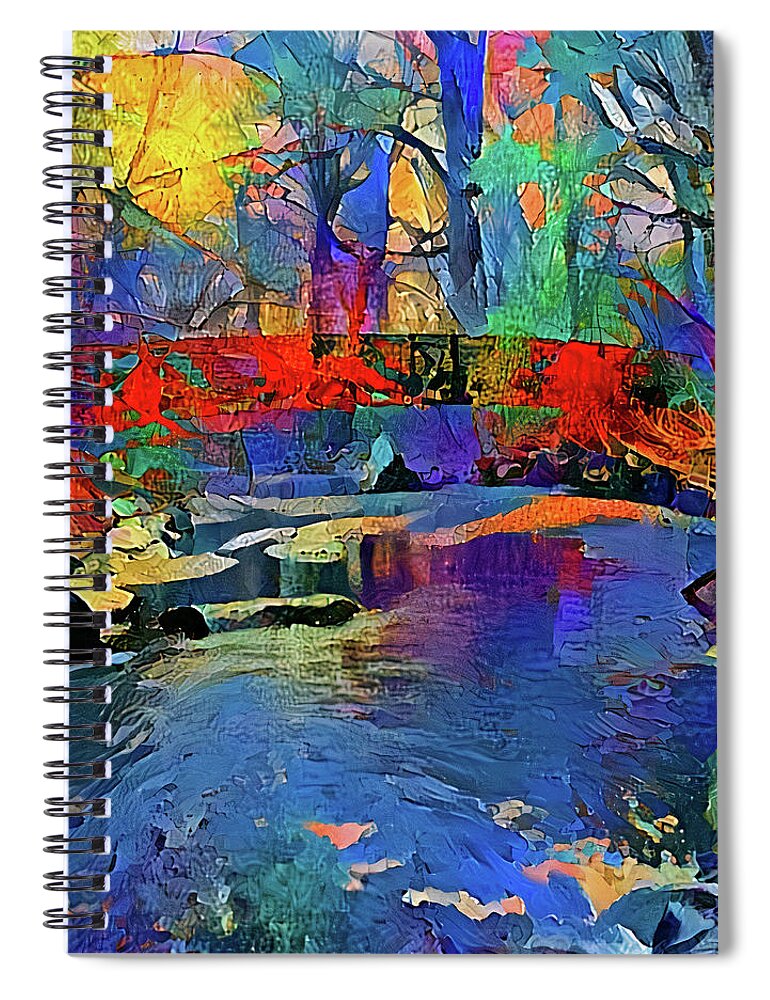 Landscape Spiral Notebook featuring the digital art Abstract Landscape Print #3 by Jacob Folger