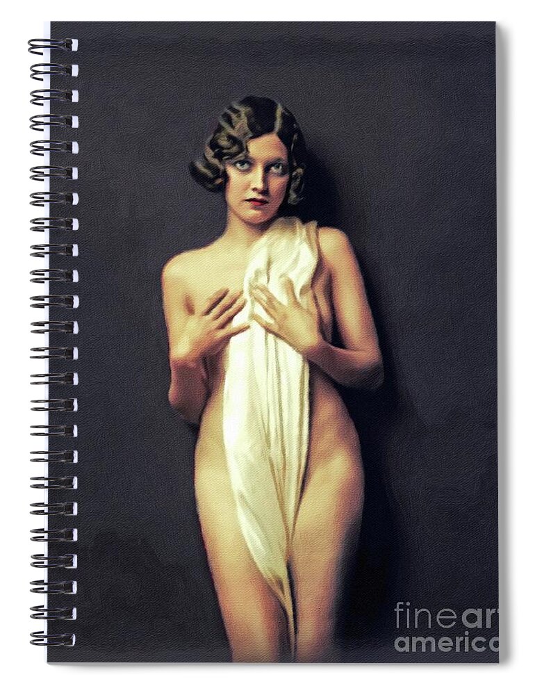 Adrienne Spiral Notebook featuring the painting Adrienne Ames, Vintage Actress #3 by Esoterica Art Agency