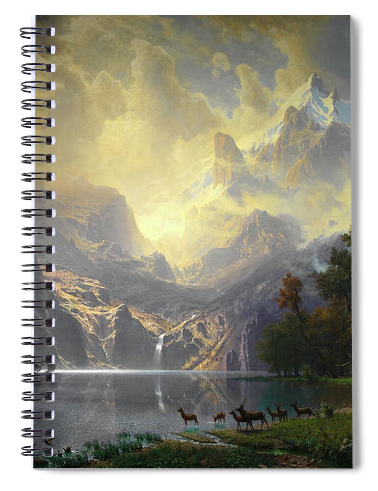 Albert Bierstadt Spiral Notebook featuring the painting Among the Sierra Nevada #3 by Albert Bierstadt