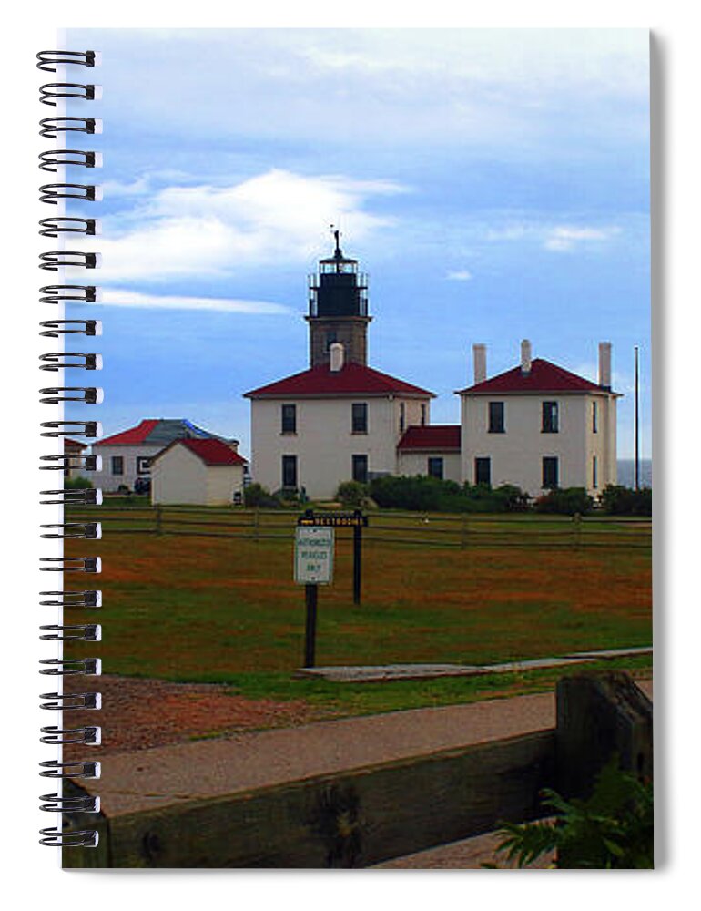Lighthouse Spiral Notebook featuring the photograph Beavertail Lighthouse #3 by Jim Feldman