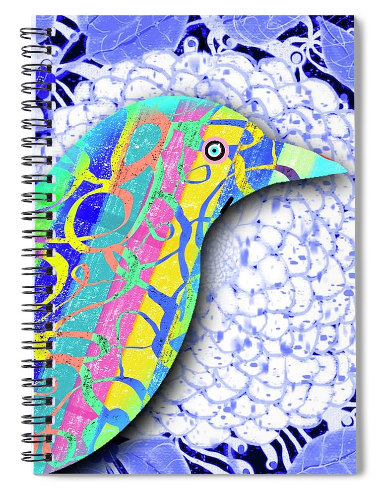  Spiral Notebook featuring the digital art Birdland Series No. 10 of 16 by Steve Hayhurst