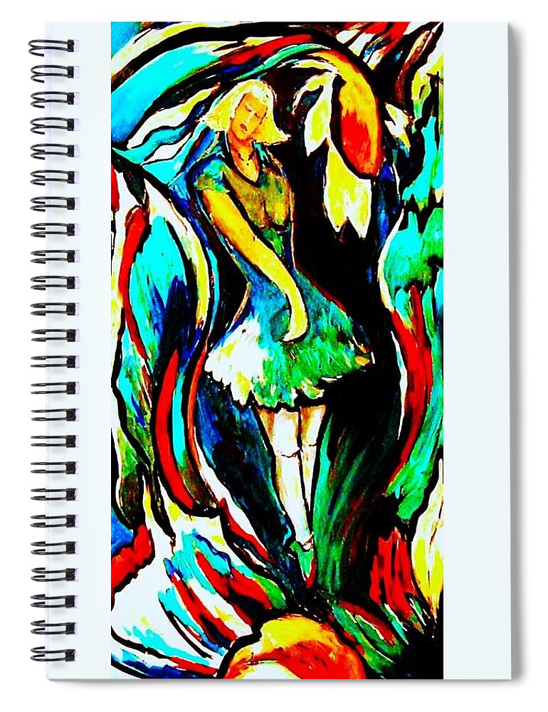 Landscape Spiral Notebook featuring the painting Bloomed #3 by Dawn Caravetta Fisher
