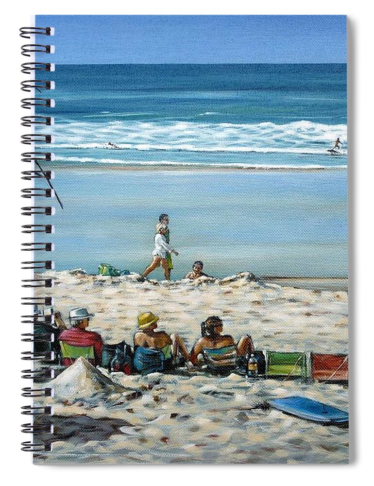 Beach Spiral Notebook featuring the painting Burleigh Beach 220909 #3 by Selena Boron