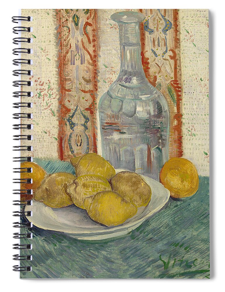 Vincent Van Gogh Spiral Notebook featuring the painting Carafe and Dish with Citrus Fruit #4 by Vincent van Gogh