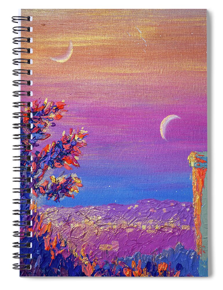 Landscape Spiral Notebook featuring the painting Daniela's Sunrise Fragment #3 by Ashley Wright